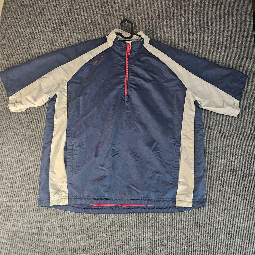 Sunice Jacket Mens XL Blue Colorblock 1/4 Zip Pullover Golf Windbreaker X20